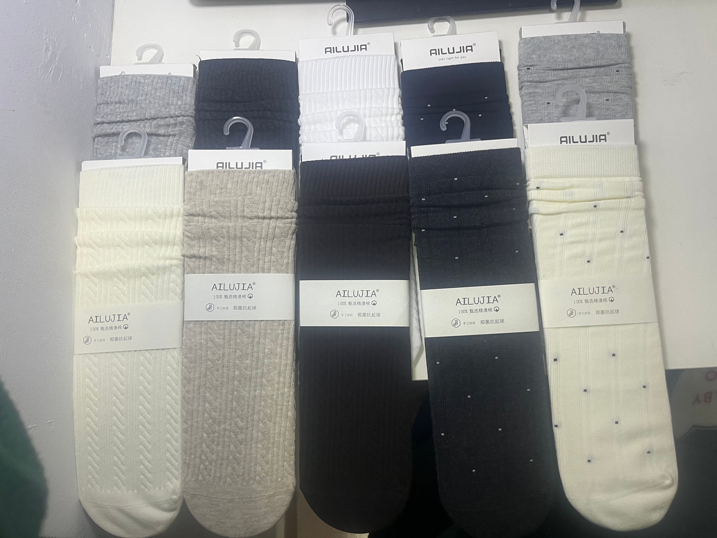 2023 - 10 Pairs Black/Gray/White Fine Australian Cotton Crew Socks – Durable Daily Socks for Adults, Ideal for Office Wear & Casual Daily Outfits